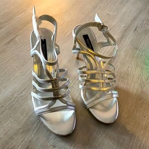 8.5 size silver high heeled shoes - never worn